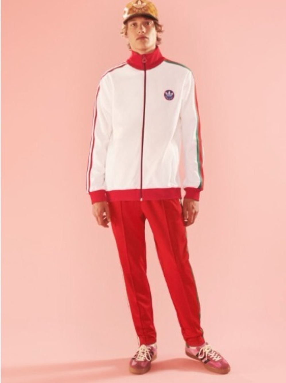 Gucci Red Track Pants with White Jacket and Green Stripes - Picture 7 of 10